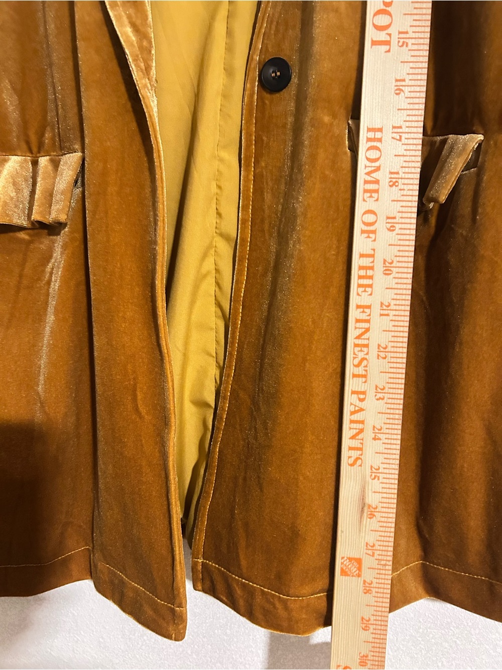 Women's Yellow Velvet Blazer Jacket Size Large New - Picture 9 of 10